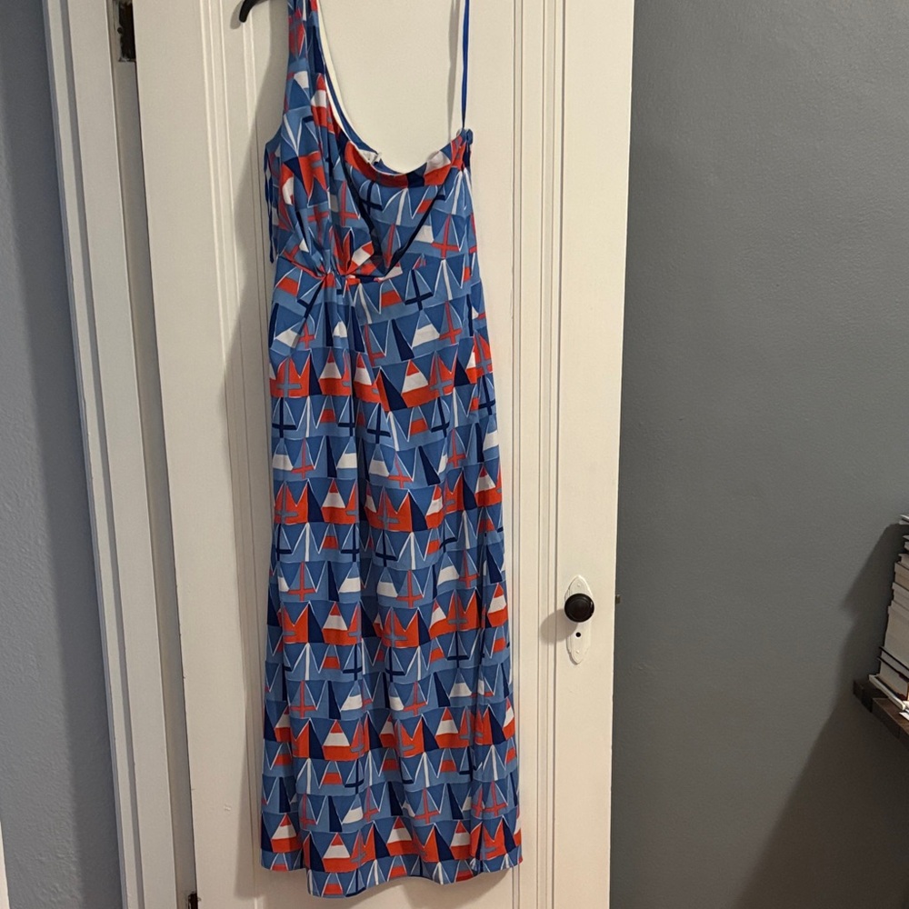 Vineyard Vines Blue and Red Geometric Dress